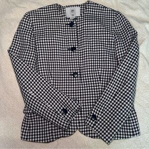 Amanda Smith Black and White Gingham Blazer